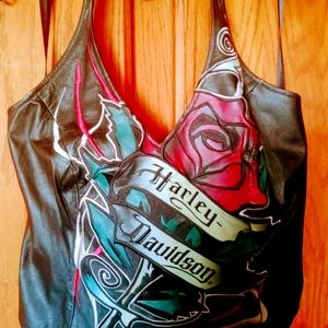 Authentic Harley-Davidson leather halter top